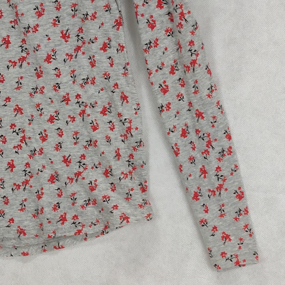 NWT Lucky Brand Small Peititie Gray Floral Ruffle - Picture 9 of 10